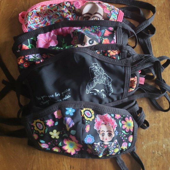 Set of 6 Frida Kahlo Print Face Mask Floral - Picture 1 of 9